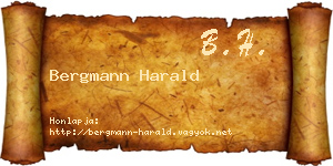 Bergmann Harald névjegykártya